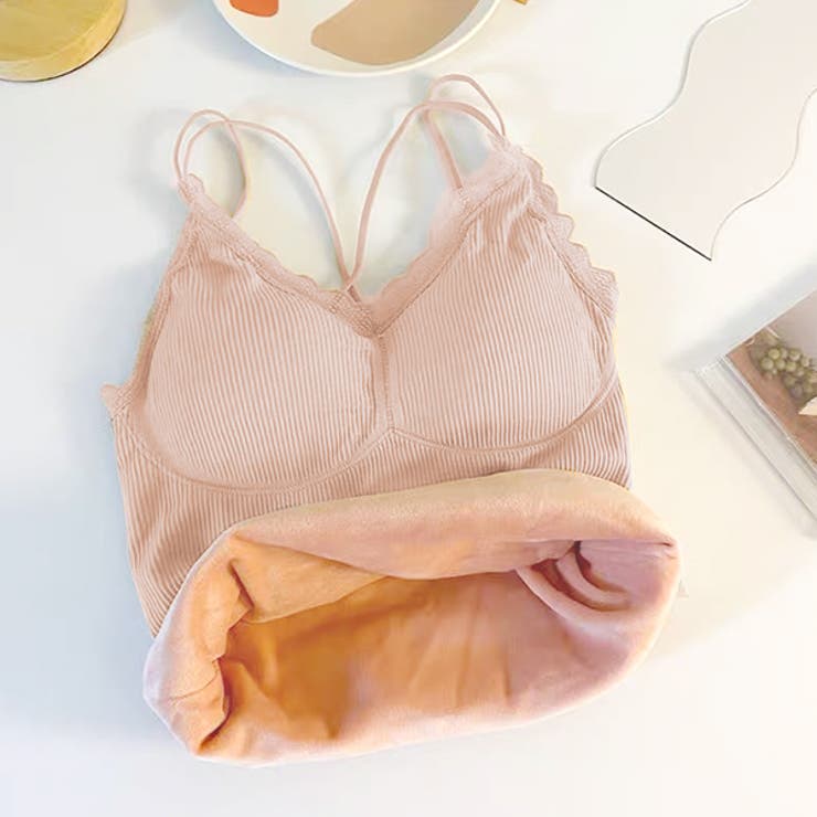 ピンク | カップ付き・あったか 裏起毛キャミソール | ad thie