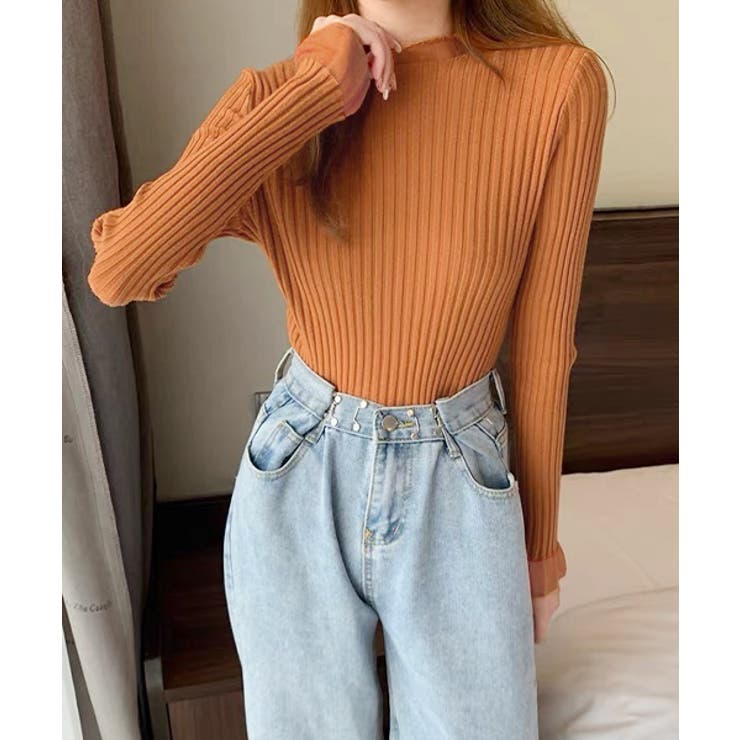 フレアスリーブ リブニットトップス | ad thie | 詳細画像15 