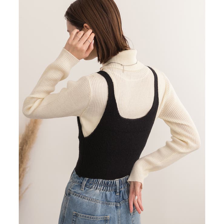 カシュクールデザイン ニットキャミソール | ad thie | 詳細画像11 