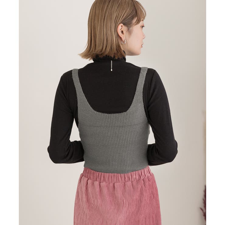 カシュクールデザイン ニットキャミソール | ad thie | 詳細画像3 