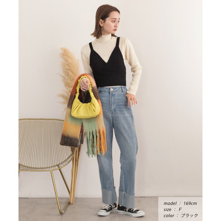 カシュクールデザイン ニットキャミソール | ad thie | 詳細画像9 