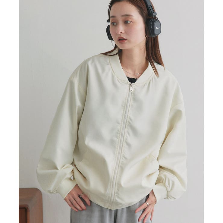 アイボリー | ライトウェイト オーバーシルエットブルゾン | ad thie