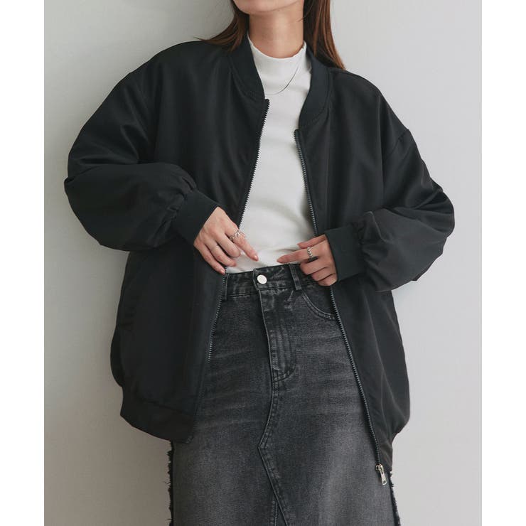 ブラック | ライトウェイト オーバーシルエットブルゾン | ad thie