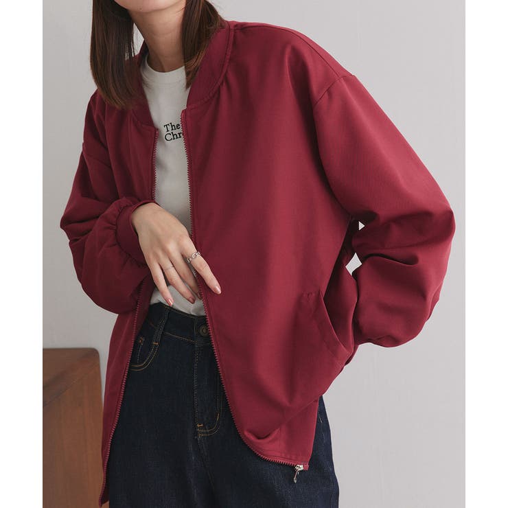 ボルドー | ライトウェイト オーバーシルエットブルゾン | ad thie