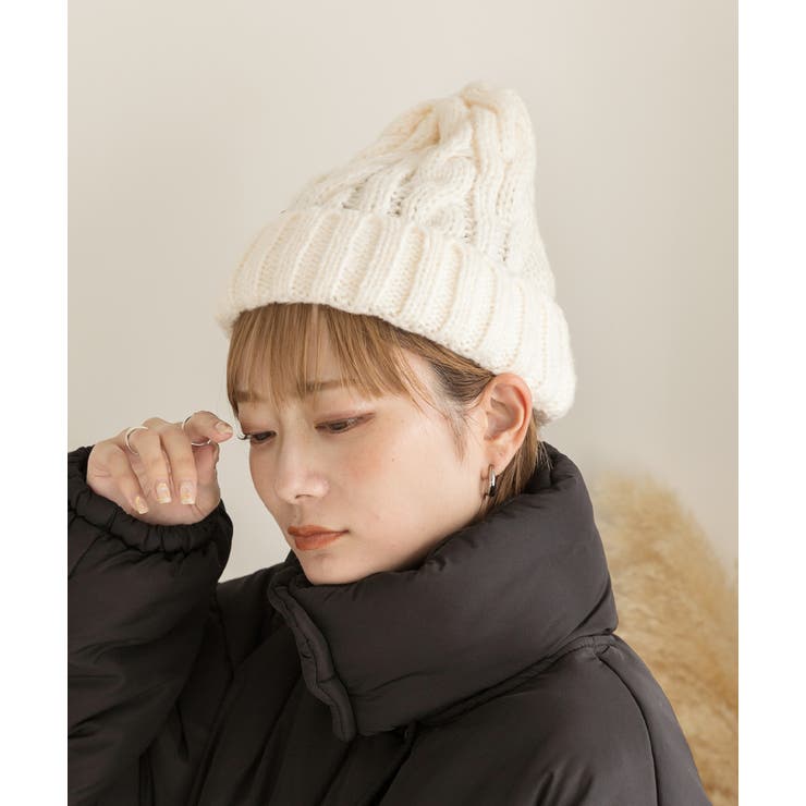 カラフル ケーブル編みニット帽 | ad thie | 詳細画像3 