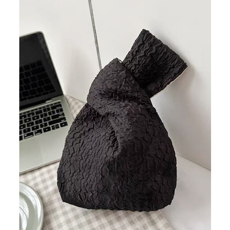 ブラック | ワンハンドル エンボスミニバッグ | ad thie