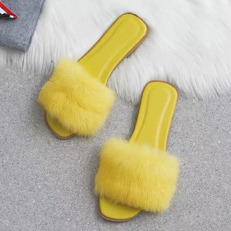 ふわふわ・カラフル ファーサンダル[品番：ADEW0004213]｜ad thie