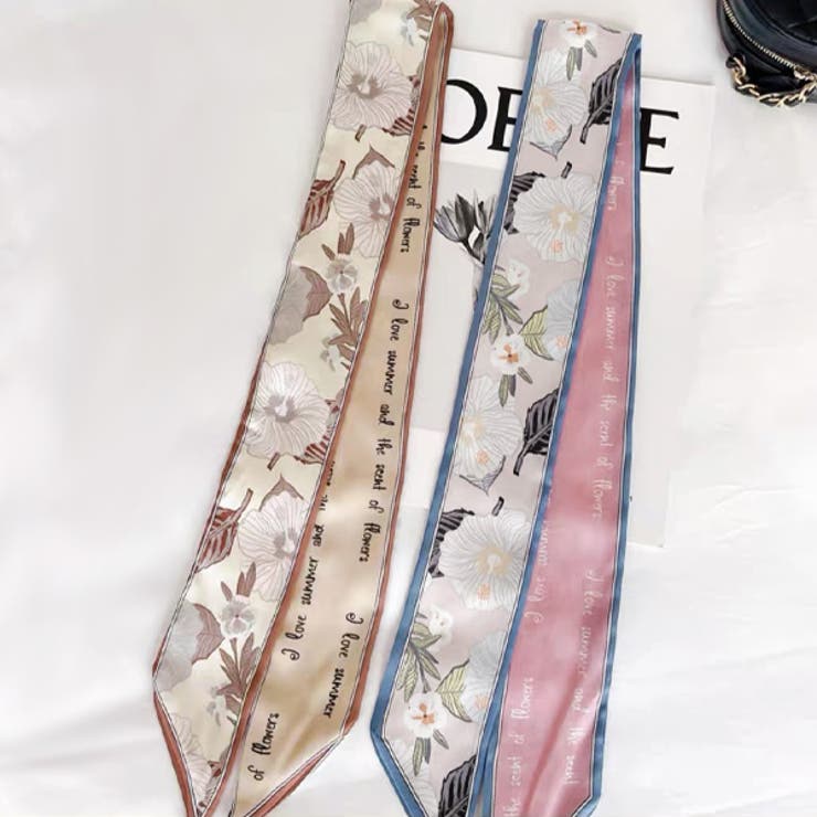 Christian Dior 刺繍花柄スカーフ 棒タイ Christian Dior 刺繍花柄スカーフ 棒タイ