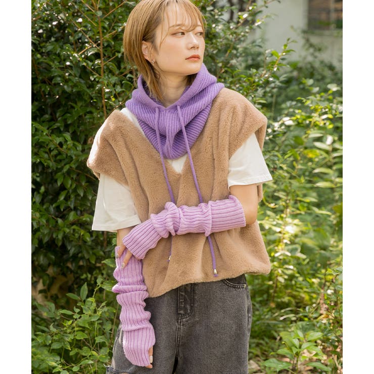 リブ編みニット アームウォーマー | ad thie | 詳細画像9 