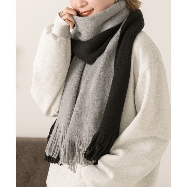 ふんわり起毛  配色切り替えマフラー | ad thie | 詳細画像3 