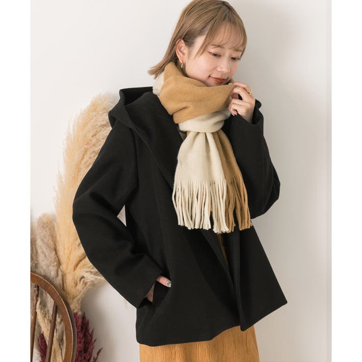 ふんわり起毛  配色切り替えマフラー | ad thie | 詳細画像5 