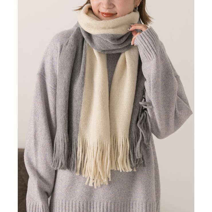 ふんわり起毛  配色切り替えマフラー | ad thie | 詳細画像8 