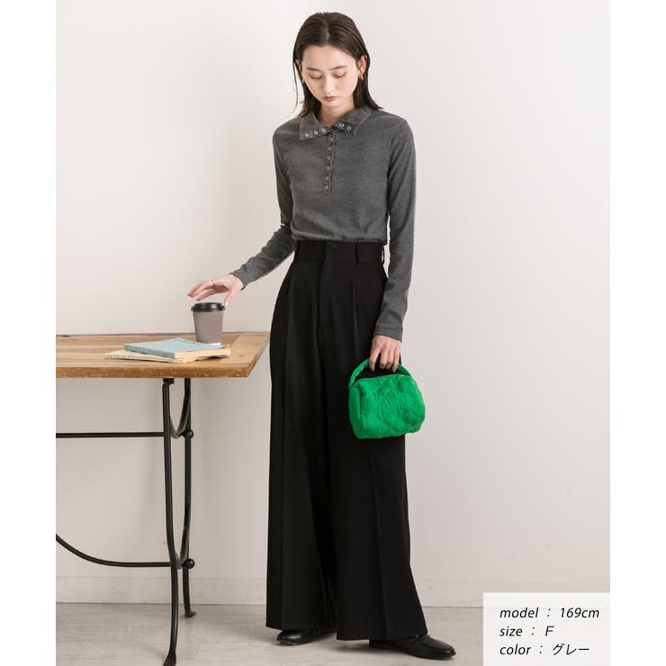 釦デザイン ニットプルオーバー | ad thie | 詳細画像12 