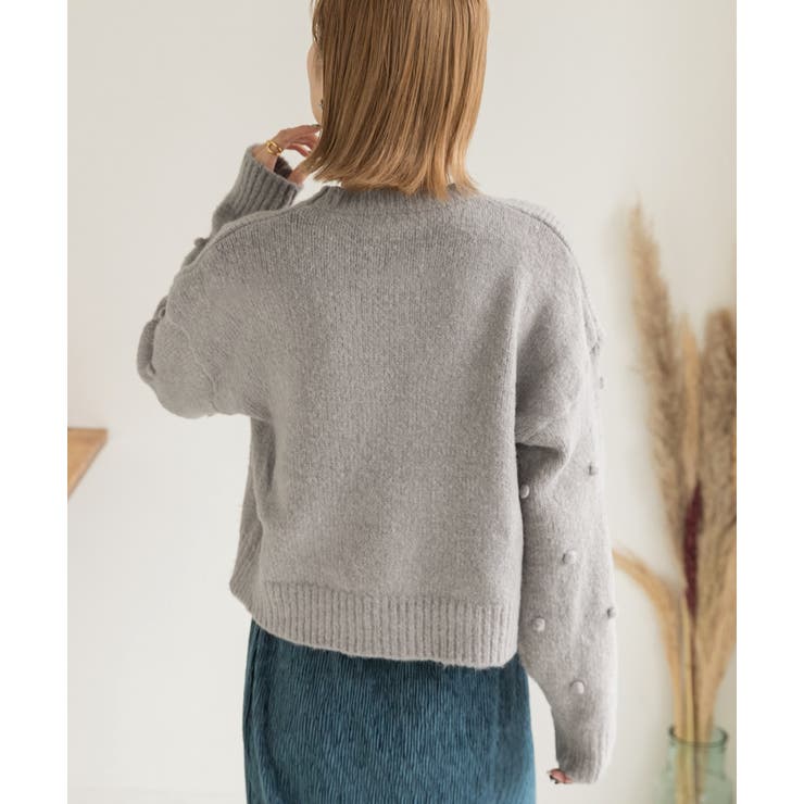 ドット柄・クルーネック ショート丈ニット | ad thie | 詳細画像14 