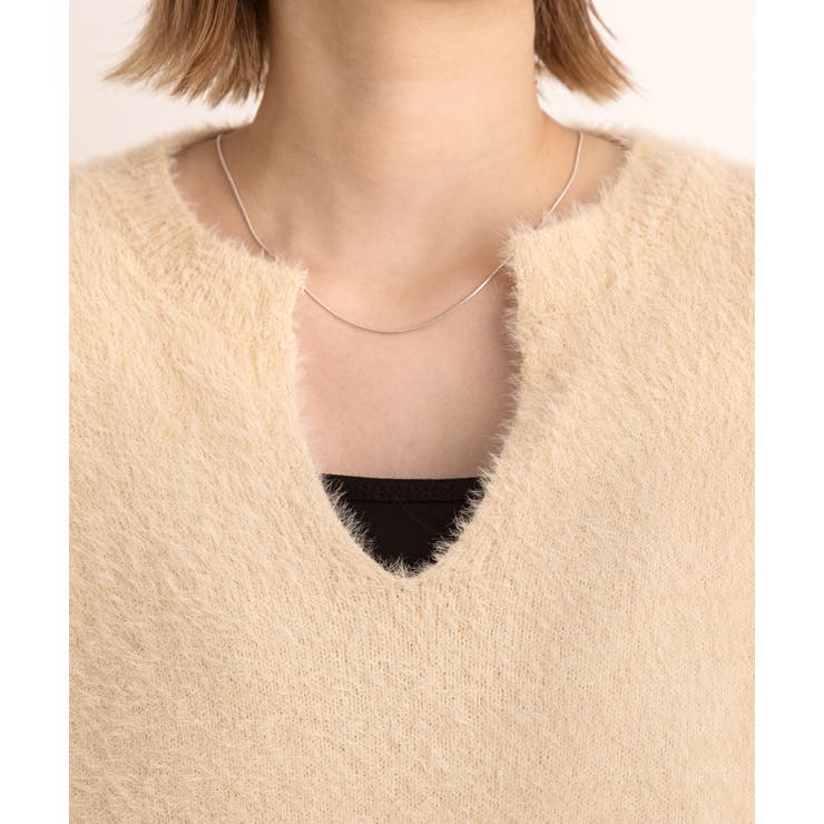 キーネック・ふんわり シャギーニット | ad thie | 詳細画像14 