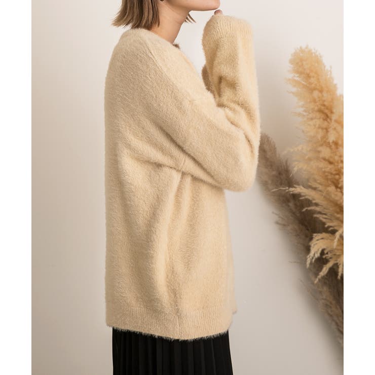 キーネック・ふんわり シャギーニット | ad thie | 詳細画像16 