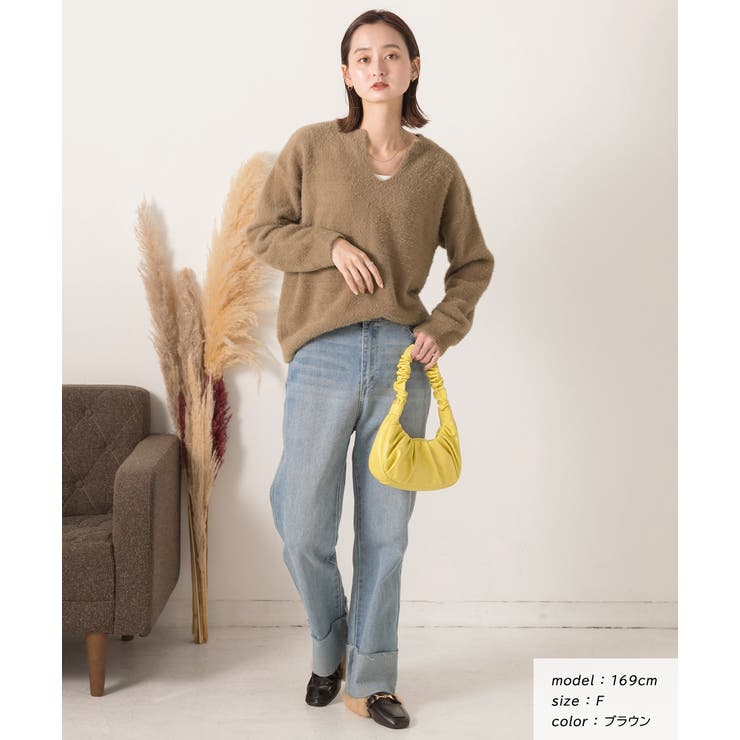 キーネック・ふんわり シャギーニット | ad thie | 詳細画像18 