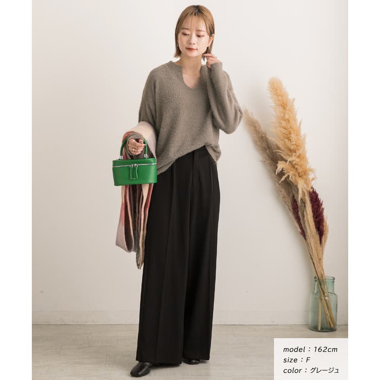 キーネック・ふんわり シャギーニット | ad thie | 詳細画像2 