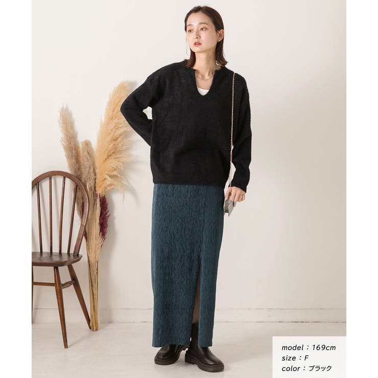 キーネック・ふんわり シャギーニット | ad thie | 詳細画像23 