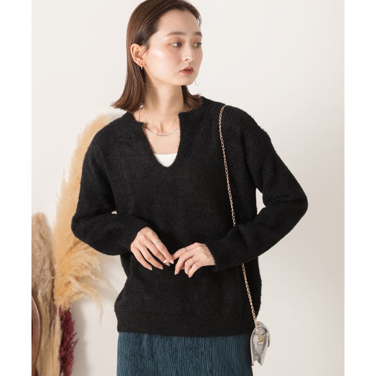 キーネック・ふんわり シャギーニット | ad thie | 詳細画像25 