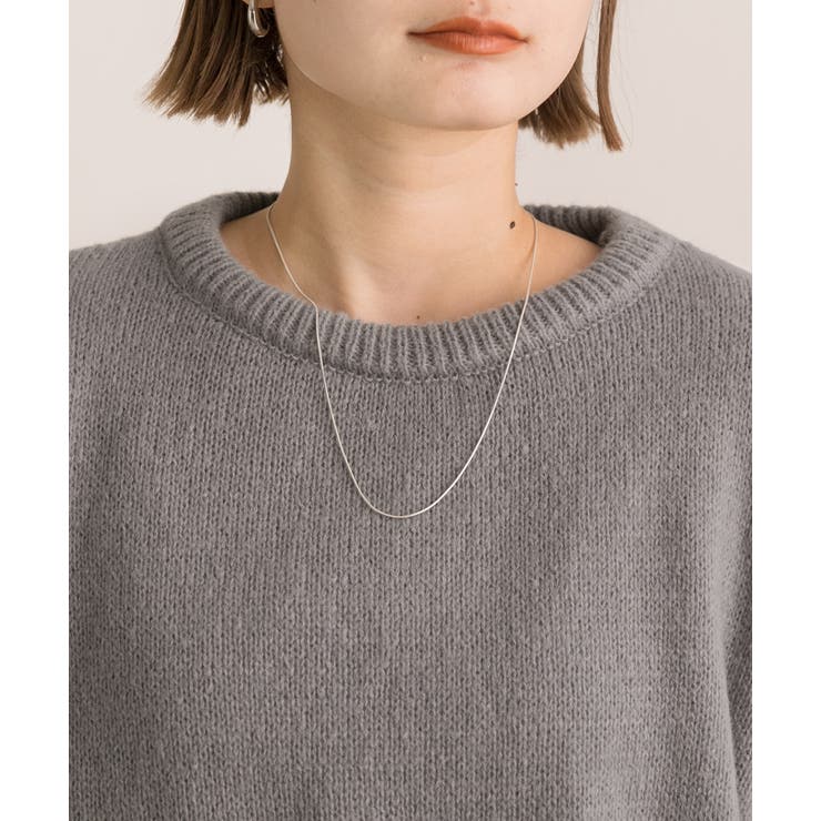 ゆったり・クルーネック 配色ラインデザインニット | ad thie | 詳細画像18 