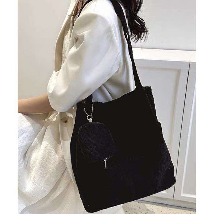 ミニポーチ付き コーデュロイトートバッグ | ad thie | 詳細画像5 