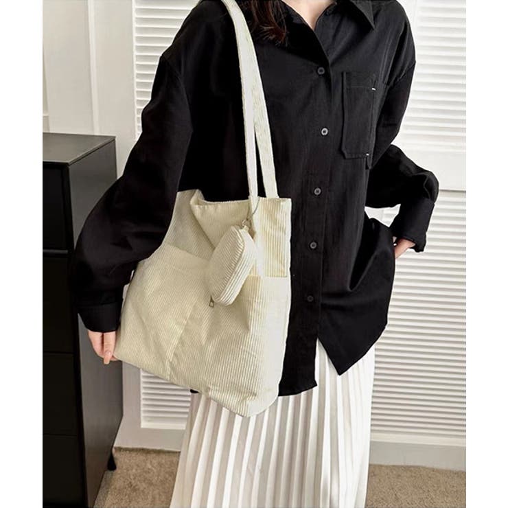 ミニポーチ付き コーデュロイトートバッグ | ad thie | 詳細画像8 