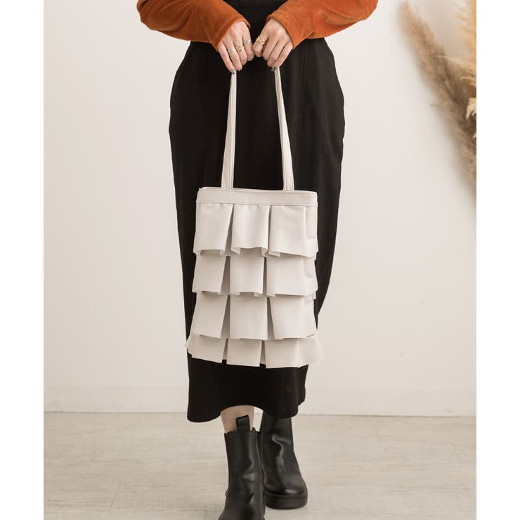 エコレザー フリルトートバッグ | ad thie | 詳細画像11 