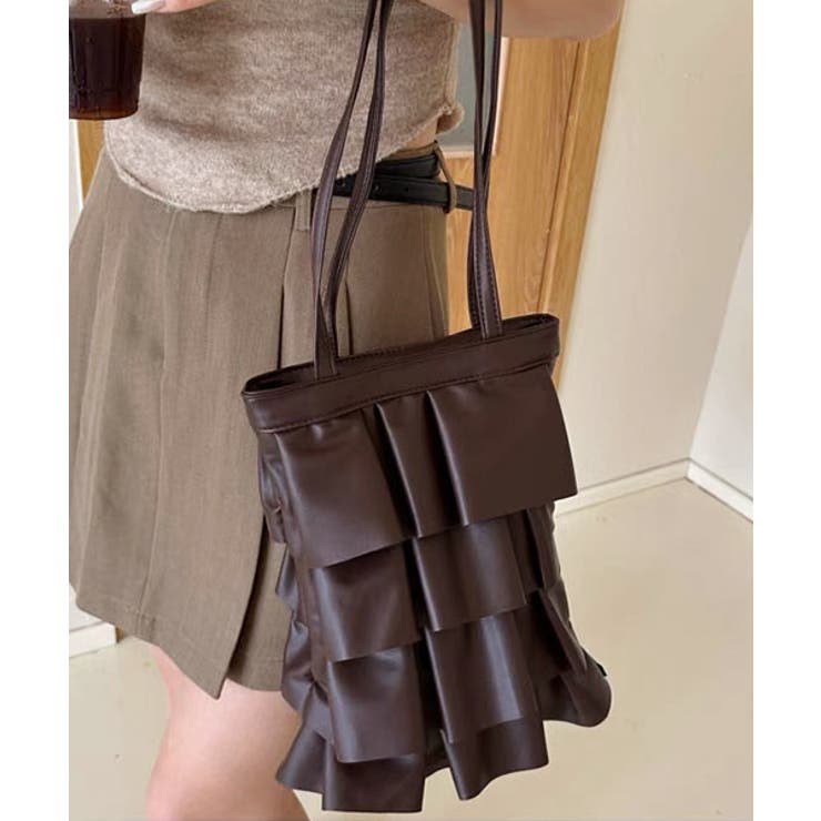 エコレザー フリルトートバッグ | ad thie | 詳細画像14 