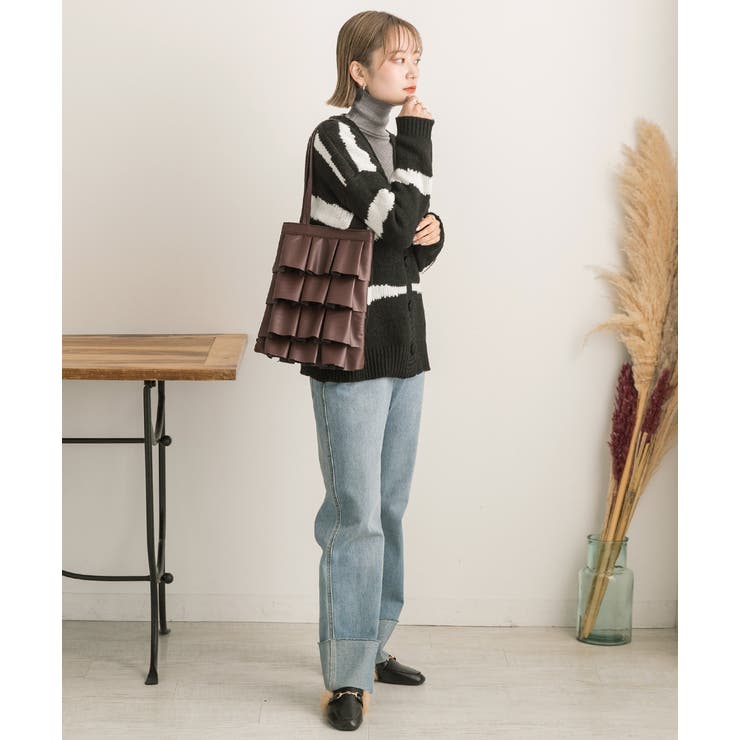 エコレザー フリルトートバッグ | ad thie | 詳細画像15 