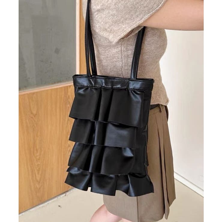 エコレザー フリルトートバッグ | ad thie | 詳細画像16 