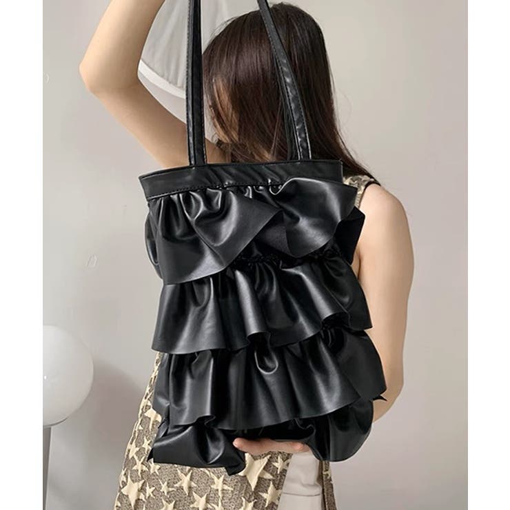 エコレザー フリルトートバッグ | ad thie | 詳細画像18 