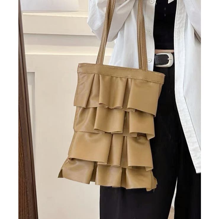 エコレザー フリルトートバッグ | ad thie | 詳細画像2 