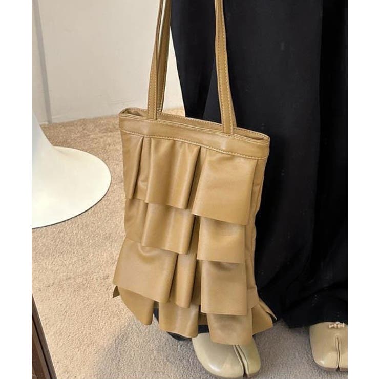 エコレザー フリルトートバッグ | ad thie | 詳細画像3 