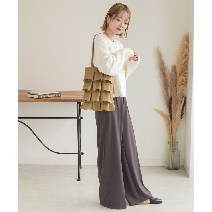 エコレザー フリルトートバッグ | ad thie | 詳細画像4 