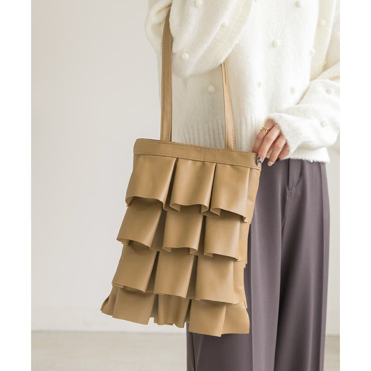 エコレザー フリルトートバッグ | ad thie | 詳細画像5 