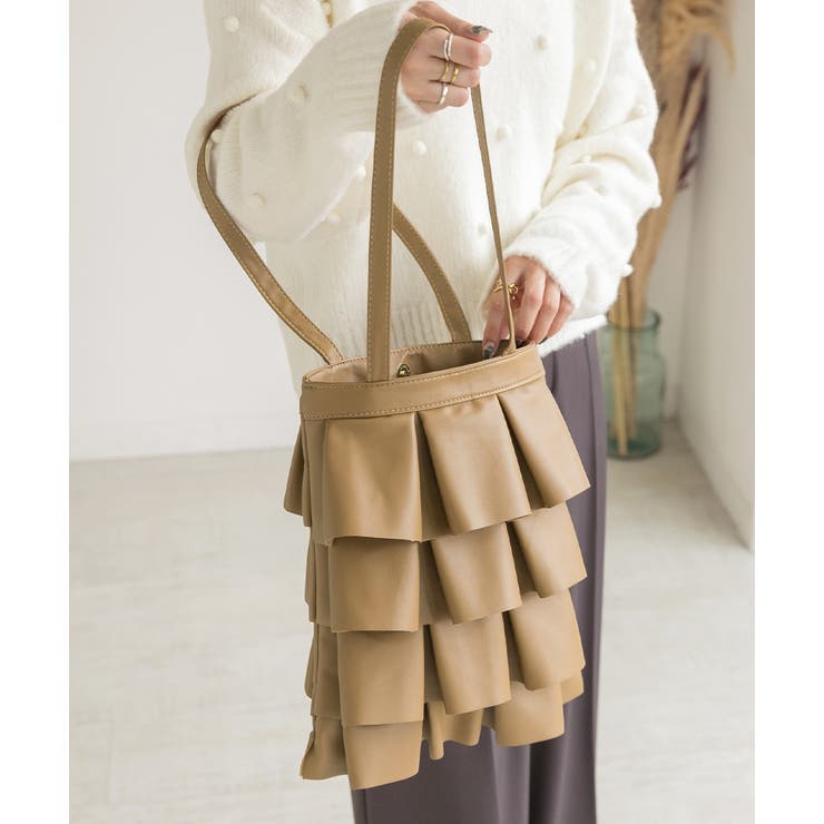 エコレザー フリルトートバッグ | ad thie | 詳細画像6 