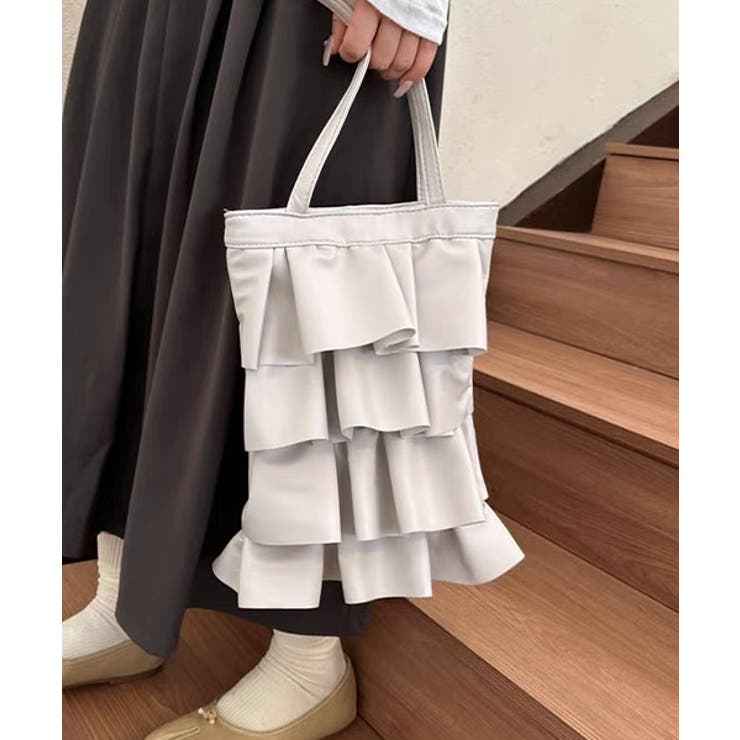 エコレザー フリルトートバッグ | ad thie | 詳細画像8 