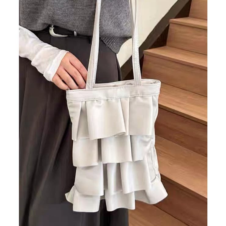 エコレザー フリルトートバッグ | ad thie | 詳細画像9 