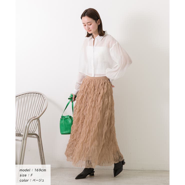 【美品】Acka エーシーケーエー　ボリューム　ティアードチュールスカート　白 美品】Acka エーシーケーエー ボリューム ティアードチュール
