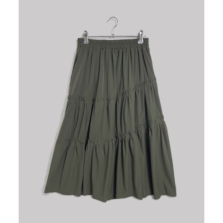 ギャザーデザイン フレアロングスカート | ad thie | 詳細画像17 