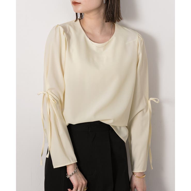 アイボリー | リボンデザイン ブラウス | ad thie