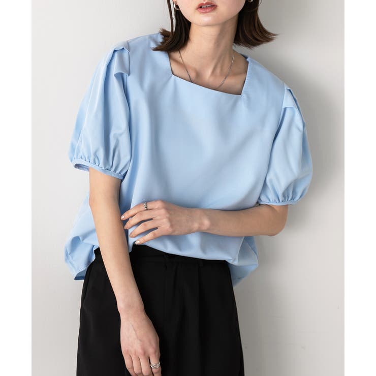 パフスリーブ 半袖ブラウス | ad thie | 詳細画像11 