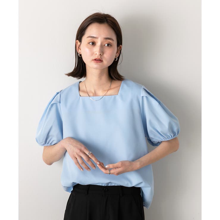パフスリーブ 半袖ブラウス[品番：ADEW0004432]｜ad thie