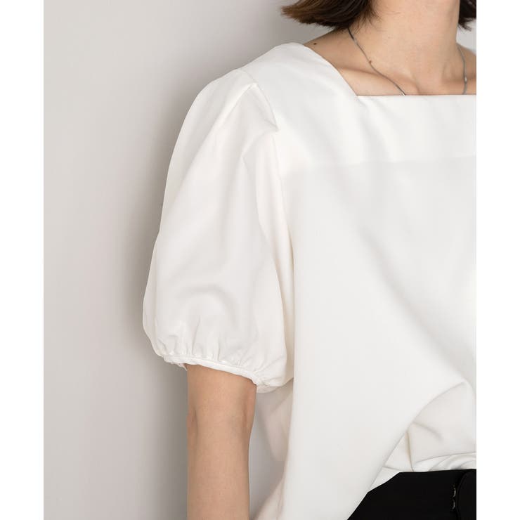パフスリーブ 半袖ブラウス | ad thie | 詳細画像17 