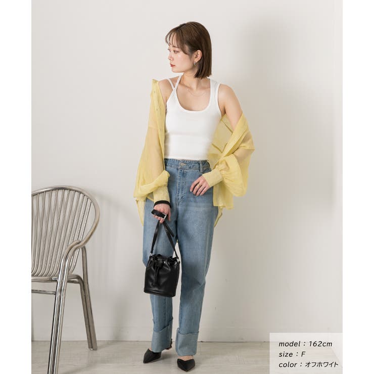 ダブルストラップ クロップドタンクトップ | ad thie | 詳細画像15 