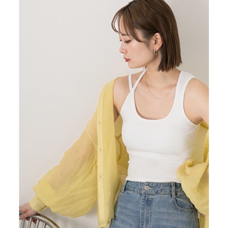 ダブルストラップ クロップドタンクトップ | ad thie | 詳細画像16 