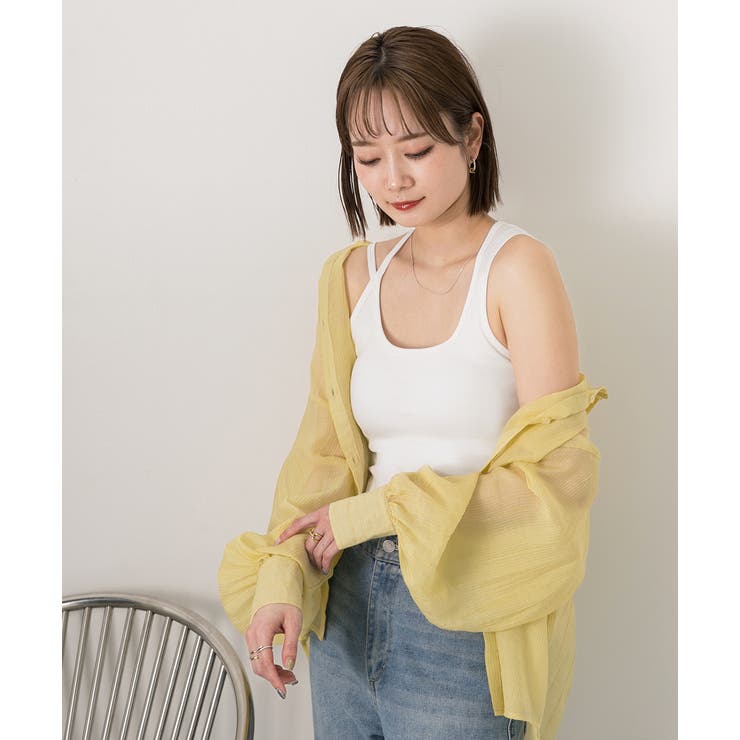 ダブルストラップ クロップドタンクトップ | ad thie | 詳細画像17 