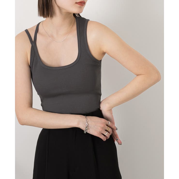 ダブルストラップ クロップドタンクトップ | ad thie | 詳細画像4 