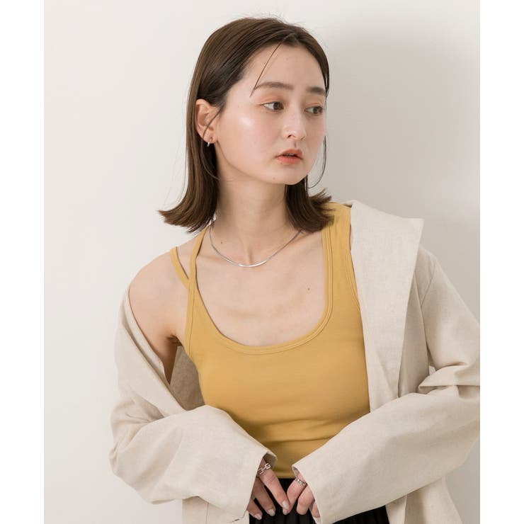 ダブルストラップ クロップドタンクトップ | ad thie | 詳細画像7 